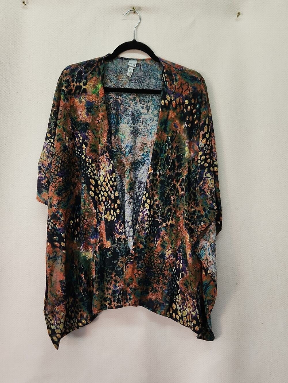Chico's Multicolor Open-Front Knit Shrug